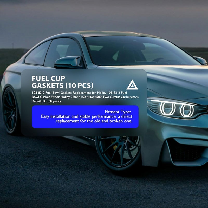 OXCANO 108-83-2 Fuel Bowl Gaskets Compatible with Holley 2300 4150 4160 4500 Two Circuit Carburetors Rebuild Kit (10pack) - Image 4